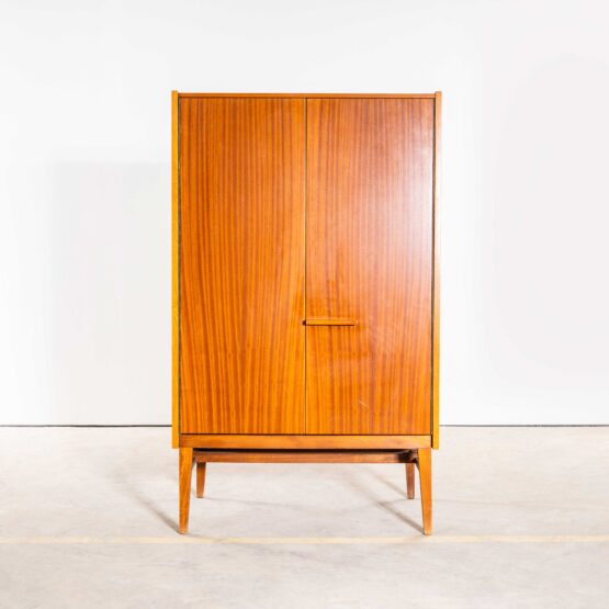1960’s Mid-Century Sapele Shelved Cupboard With Pin Legs