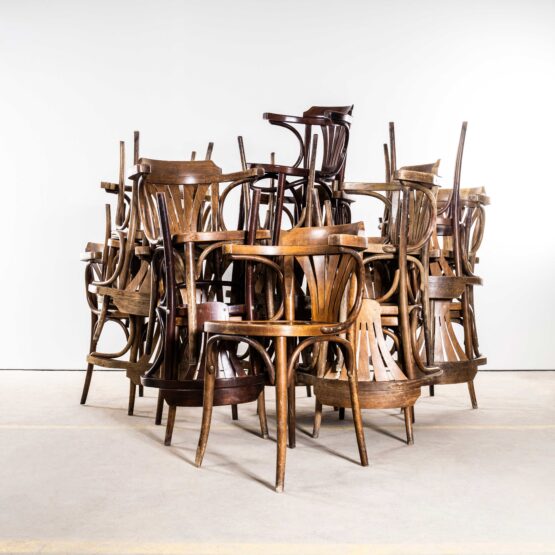 1950’s Standard Fan Back Bistro Mixed Dining Armchairs