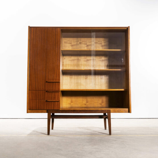 1960’s Large Mid Century Glass Fronted Cabinet From Up Zavody