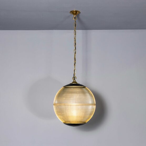 Lampade originali in vetro parigino Holophane degli anni '60 - Grandi 16 pollici