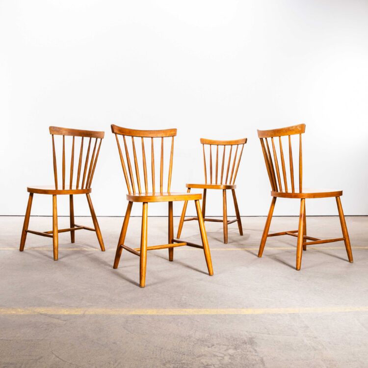 1950’s Classic Ton Stick Back Dining Chairs – Set Of Four