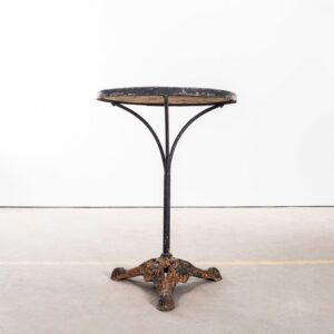 1940's Original French Bistro Table With Stone Top