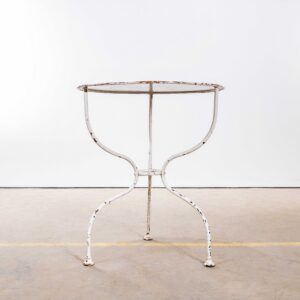 1950’s French White Metal Round Small Gueridon Table