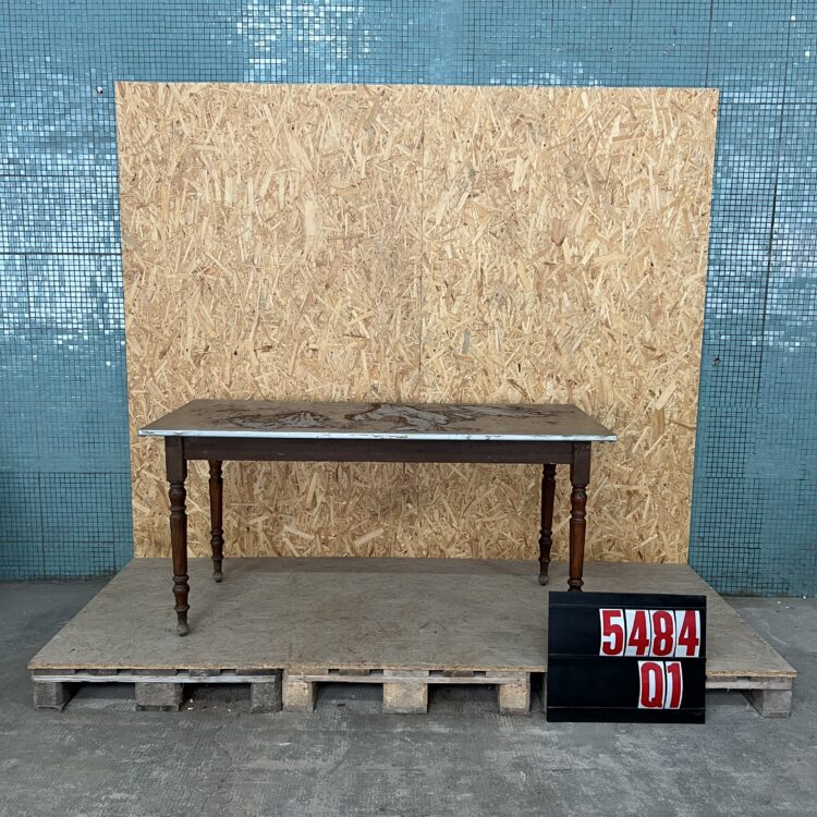 Tables de salle à manger rectangulaires à plateau en zinc des années 1950