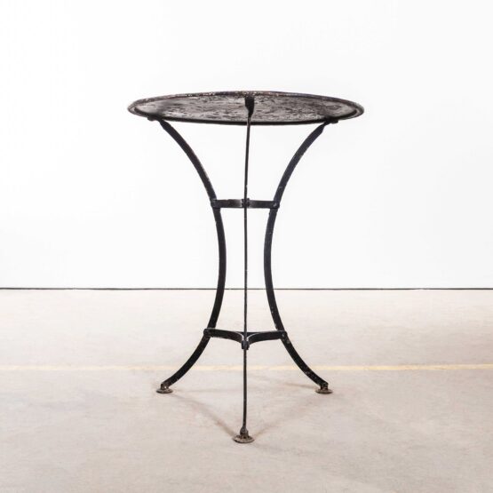 1950’s Simple Black French Round Outdoor Metal Table