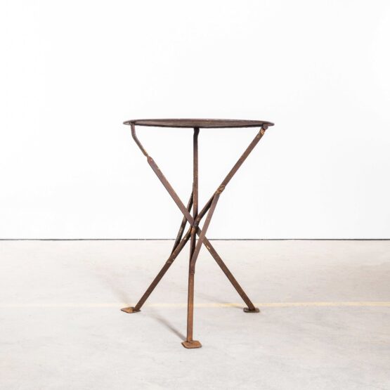 1950’s French Folding Tripod Base Metal Table