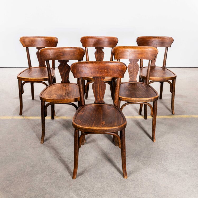 1950’s Column Back Bentwood Dining Chairs – Set Of Six