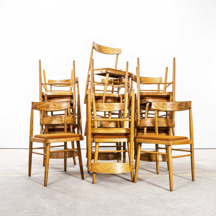 1950’s Mid Century Oak And Ash Upholstered Dining Chairs