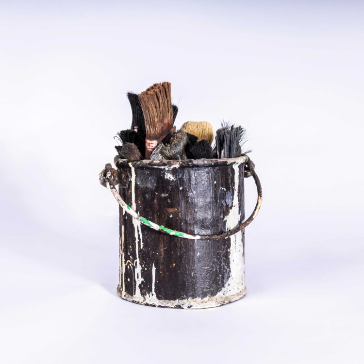 Vintage Painters Pale And Brushes