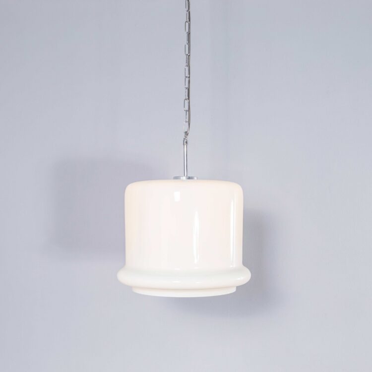 1950’s Very Large Top Hat Opaline Pendant Lamps