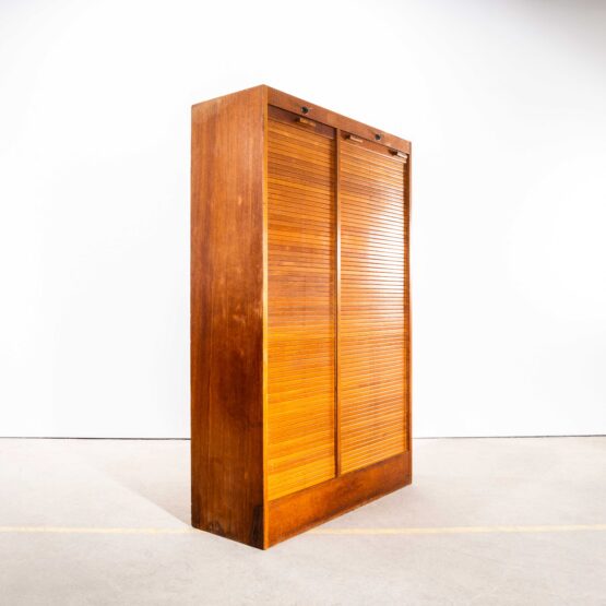 1950’s Large French Double Tambour Atelier Cabinet