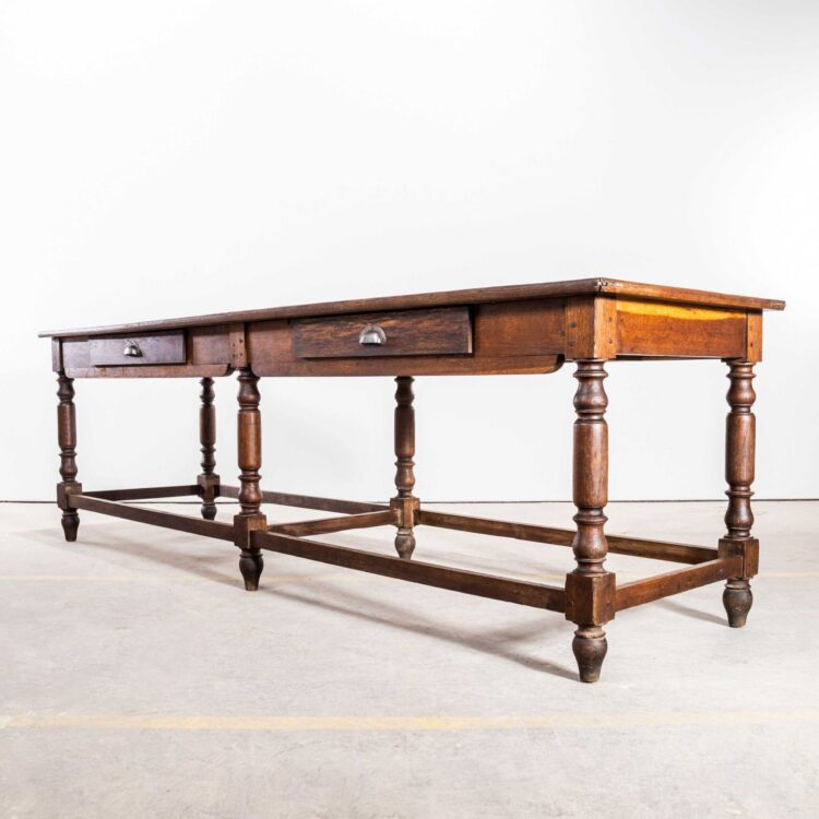 Franse kasteelhaltafel uit de jaren 20 met origineel eikenhouten blad