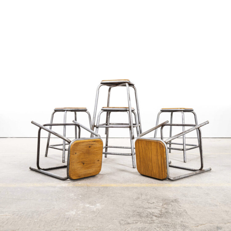1960’s French Silver  Grey Mullca Stacking Stools