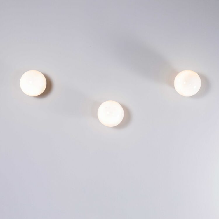 1950’s New Old Stock Small Opaque Globe Ceiling Or Wall Lamp