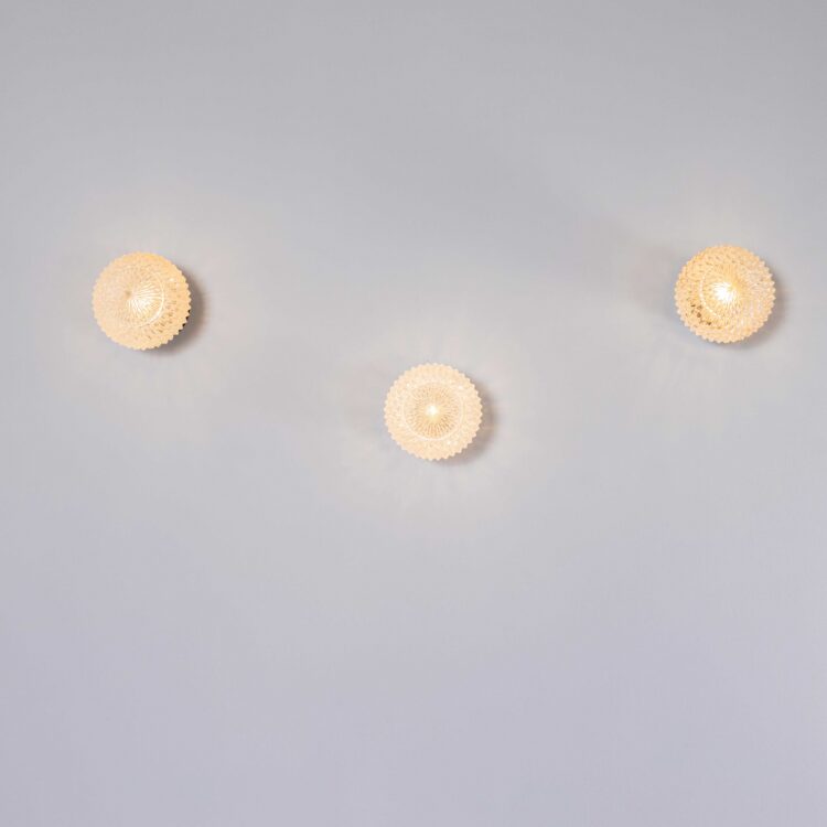 1950’s New Old Stock Opaque Diamond Globe Ceiling Or Wall Lamp