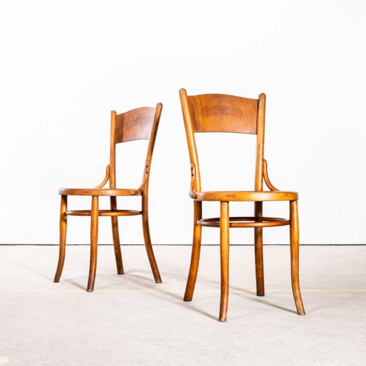 1940’s Bentwood Mundus Panelled Back Dining Chairs – Pair
