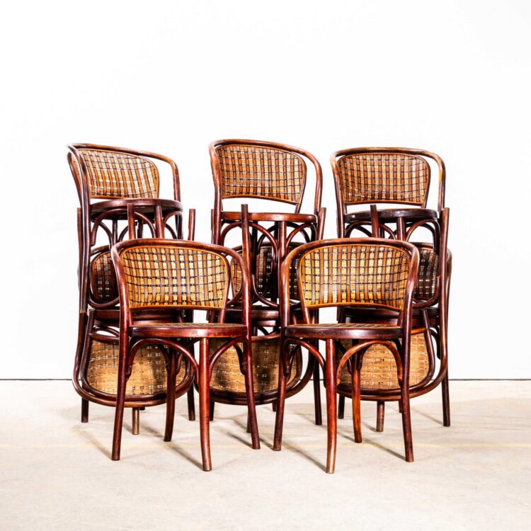 1920’s Fischel Bentwood And Split Rattan Dining Chairs