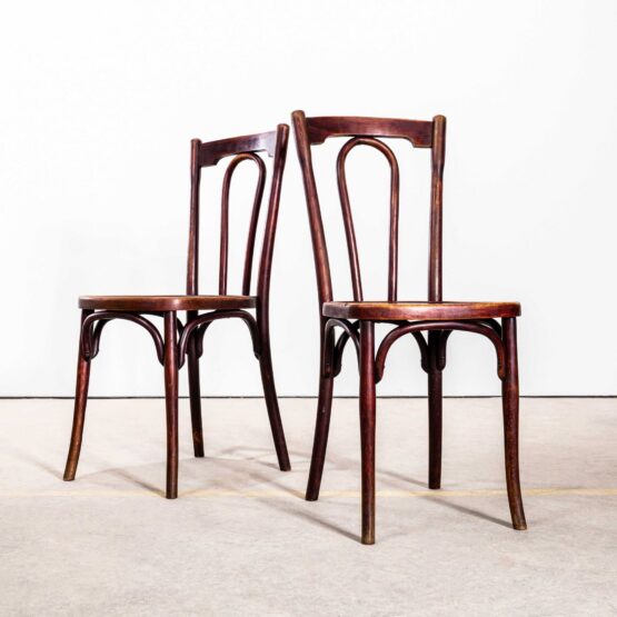 1950’s Dark Bentwood Dining Chairs – Pair