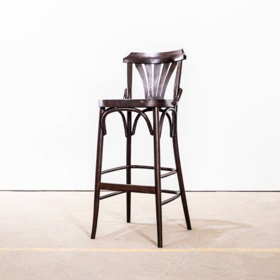 1950’s Dark Oak Fan Back Bar Chair – Single