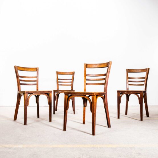 1950’s Bentwood Debrecen Double Bar Back Dining Chairs – Set Of Four