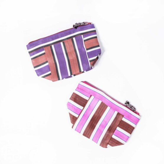 Contemporary Small Mesh Bag – Chequered Tonal Pink – Pair
