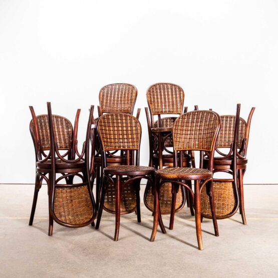 1920’s Fischel Bentwood And Split Rattan Dining Chairs