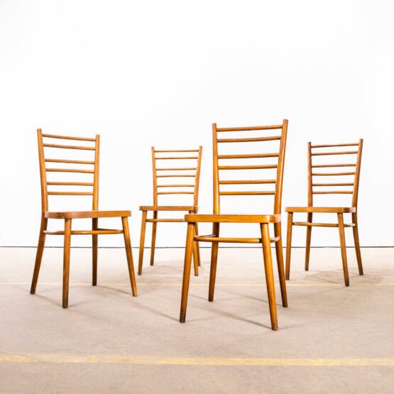 1950’s Ladder Back Dining Chairs – Set Of Four