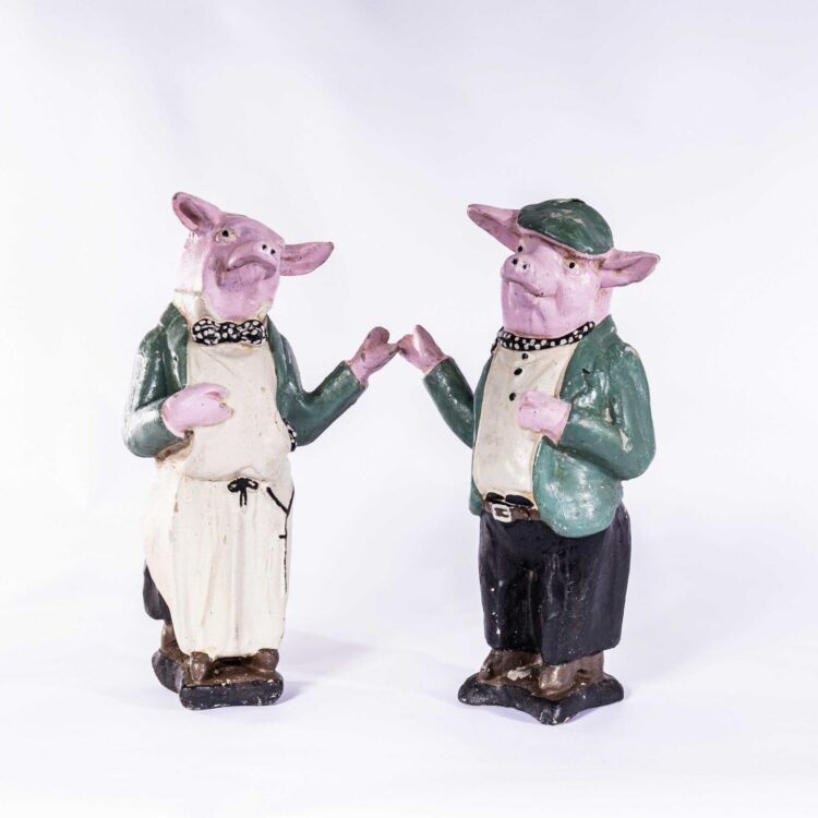 1940’s Plaster Butchers Display Characters – Pair