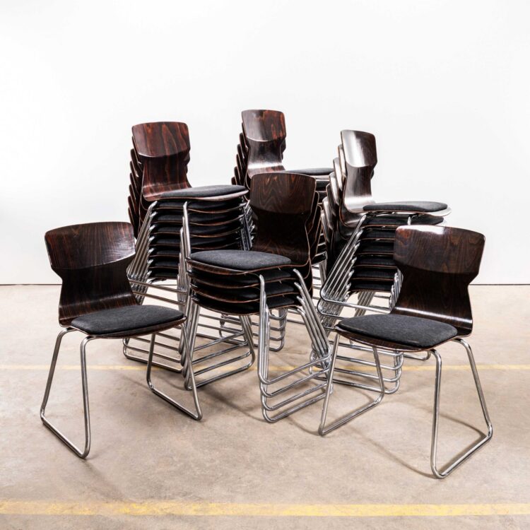 1960’s Dark Walnut Hardwood Pagholz Dining Chairs