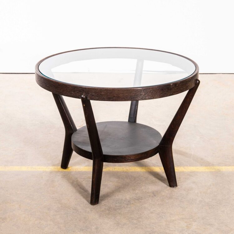 1950’s Round Occasional Table By Kozelka And Kropacek for Interieur Praha – Dark Oak