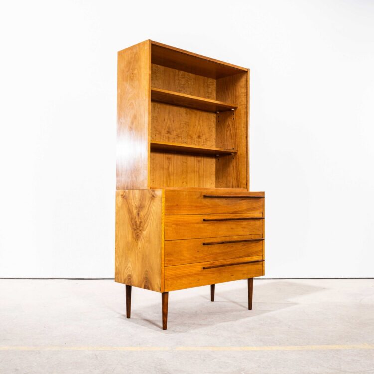 1960’s Four Drawer Shelved Mid Century Cabinet – Up Zavody