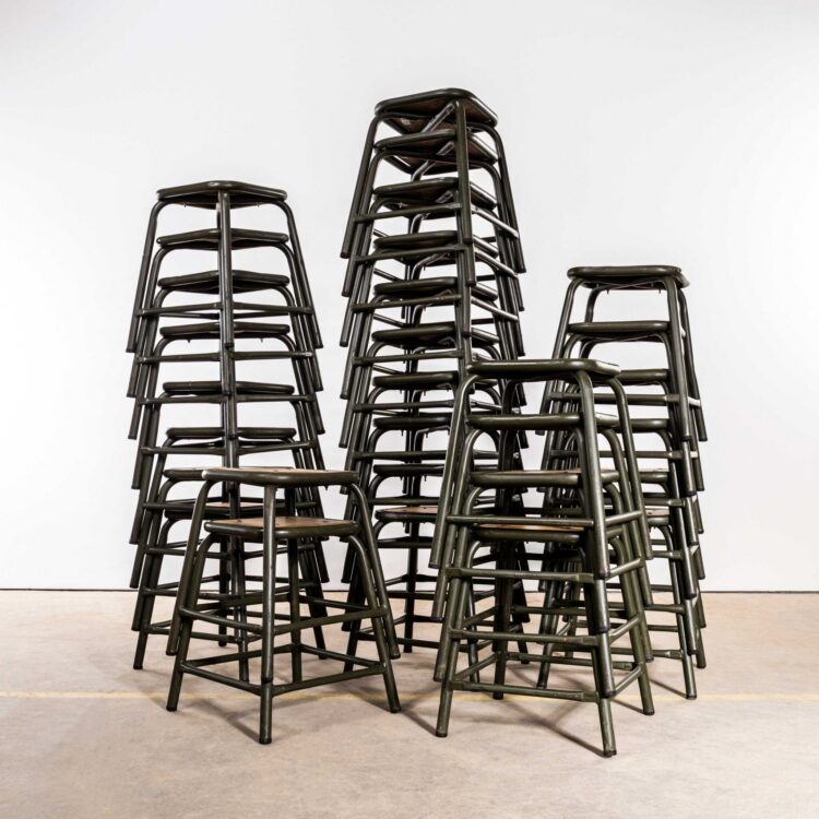 1960’s Mullca Low Ex-Army Khaki Stacking Stool