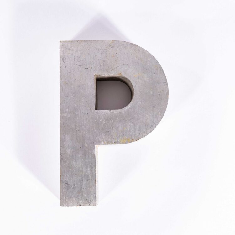 1950’s Medium Size Cast Aluminium Sign Letter – P