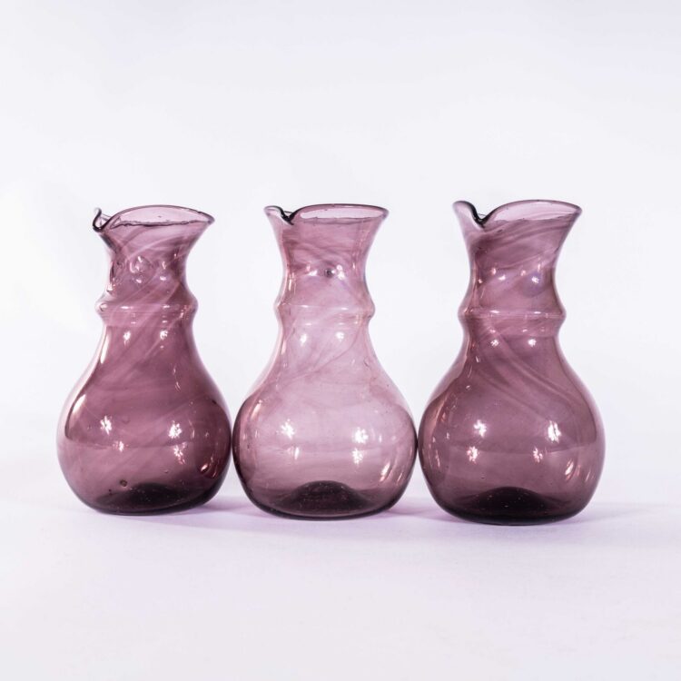 Contemporary Purple Moroccan Mouth Blown Glass Jugs