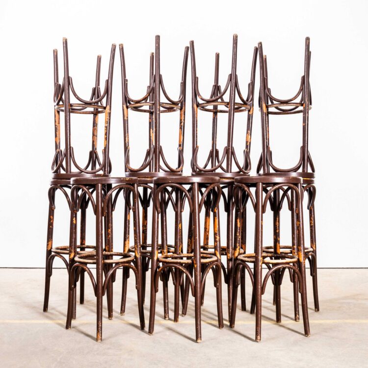 1970’s Dark Oak Bentwood Bar Stools